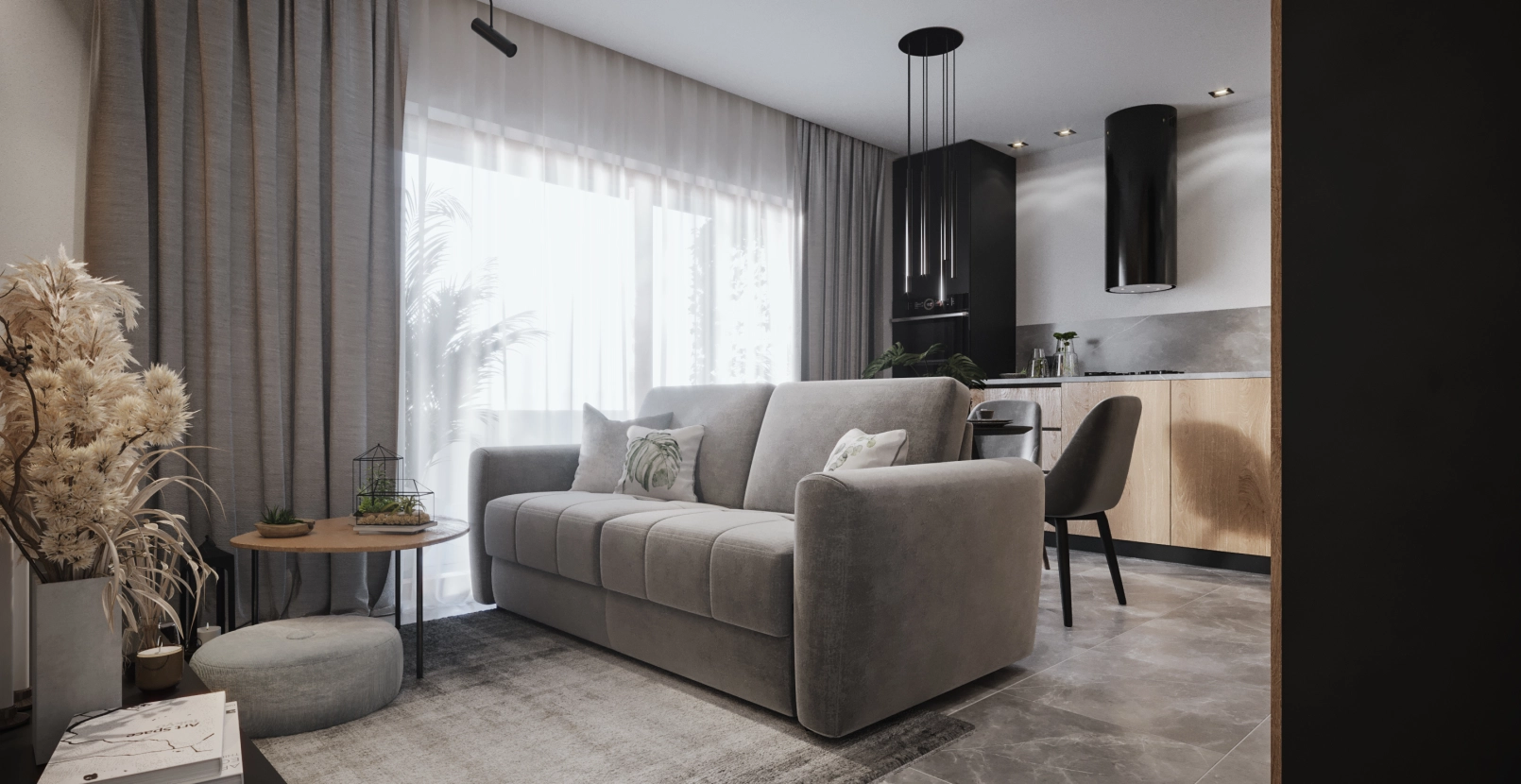 Projekt mieszkania - nowoczesne wnętrze z elementami natury zdjęcie: 4