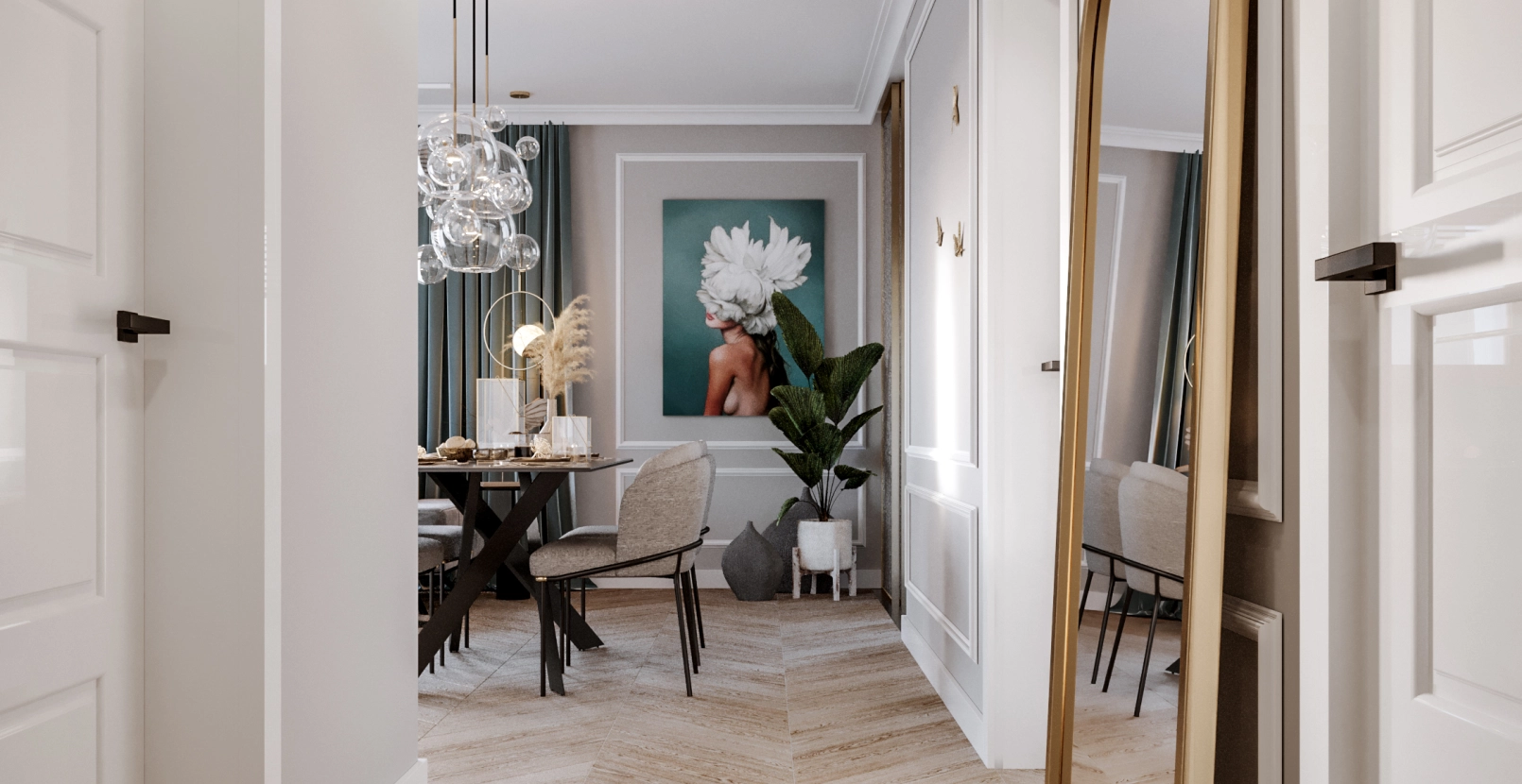 Eleganckie mieszkanie - projekt wnętrza dla rodziny 2+1 zdjęcie: 3